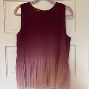 Wine red and pale pink ombre blouse size L